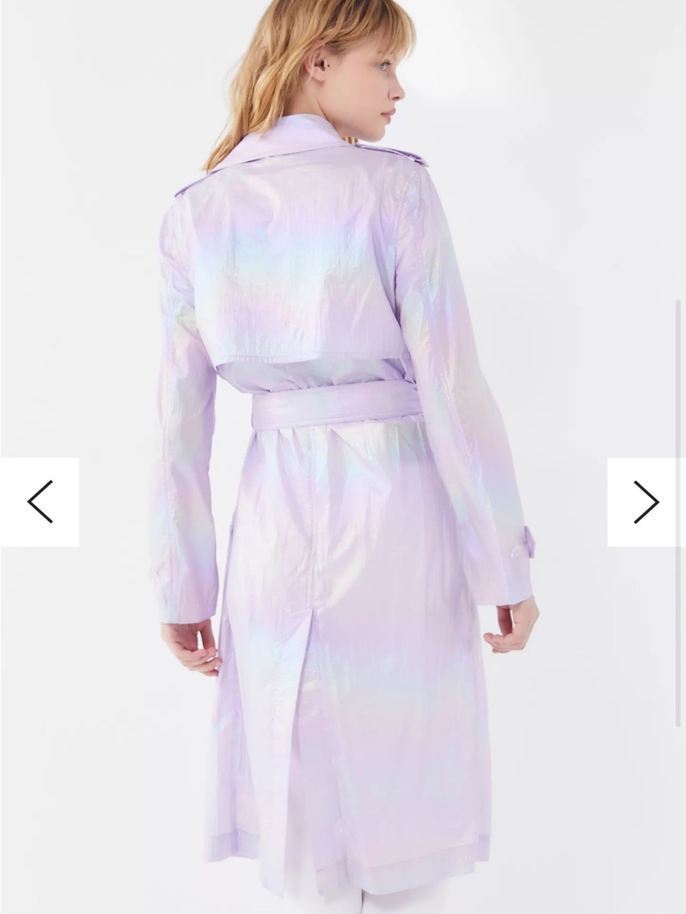 Avec Les Filles Lavender Iridescent Belted Trench Sz Small - Picture 3 of 9